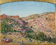 Thomas Seddon Jerusalem and the Valley of Jehoshaphat from the Hill of Evil Counsel Spain oil painting artist